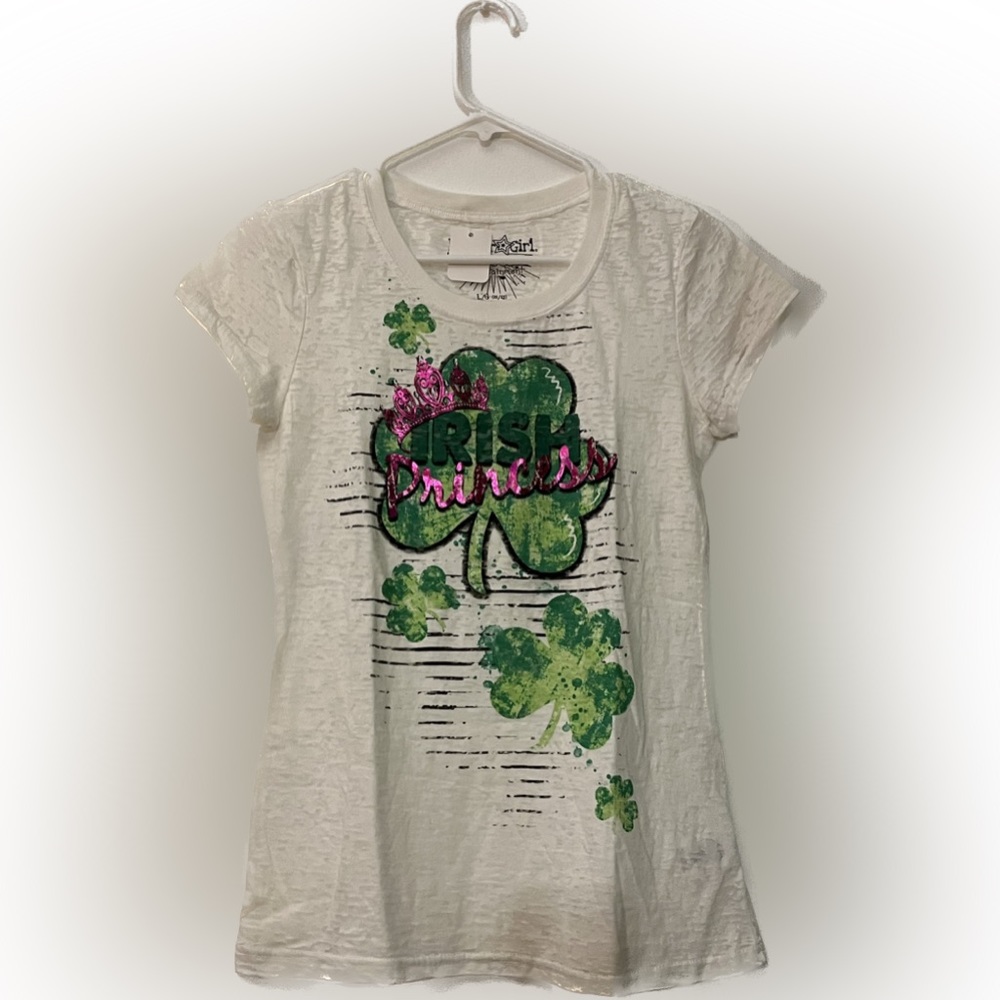 St Patrick’s day Irish princess short sleeve shirt - white